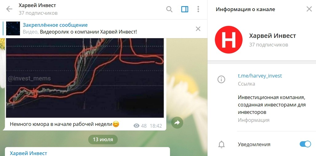 Телеграмм канал Харвей Инвест