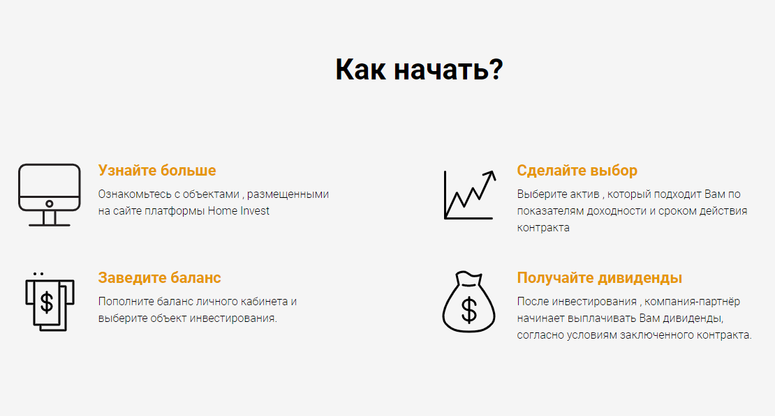 Начало работы с компанией Хоум Инвест