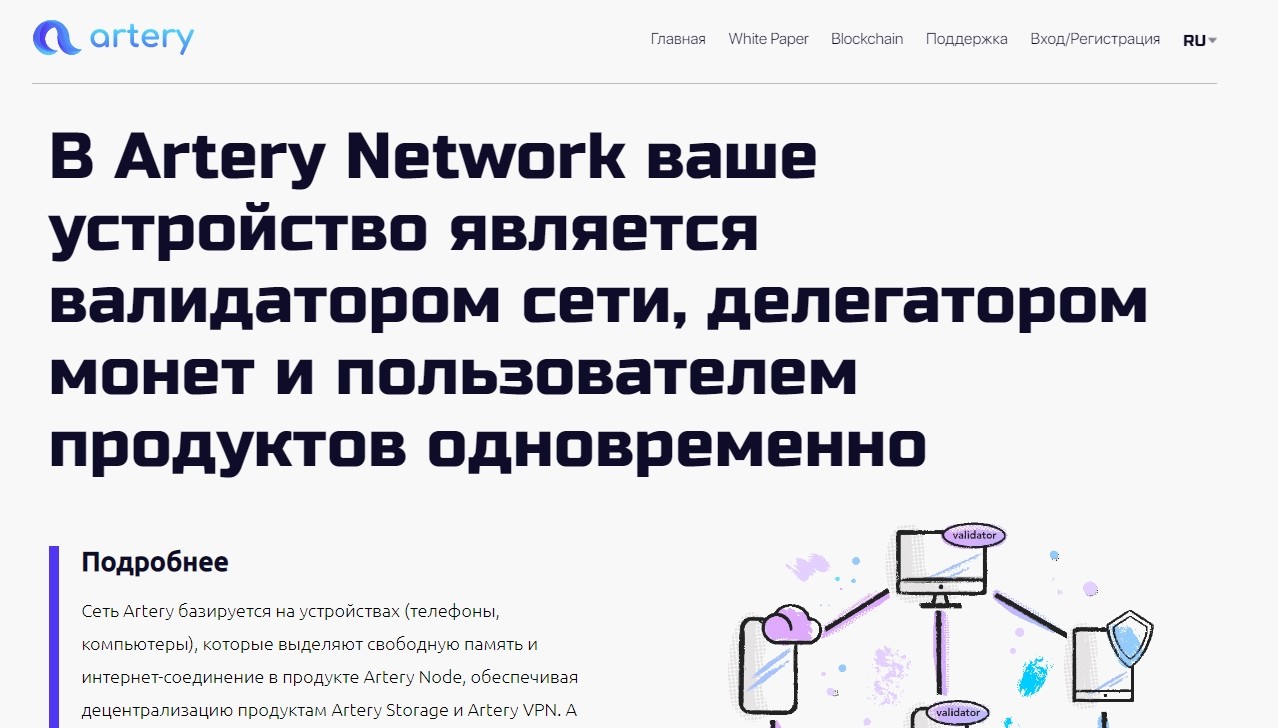 Сайт Artery Network