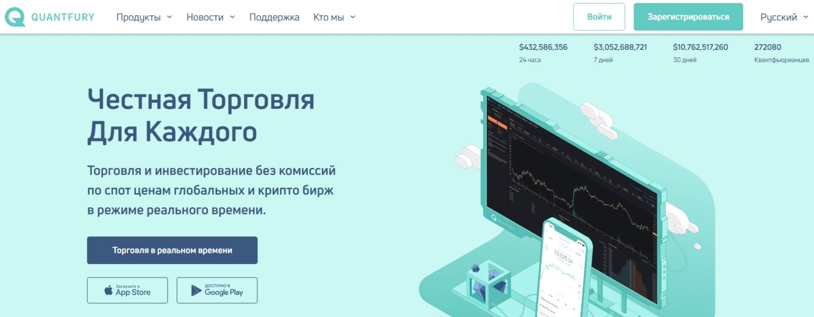  Сайт компании Quantfury