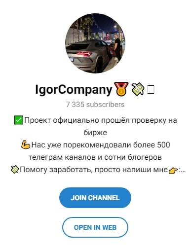 Телеграмм канал Igormonei