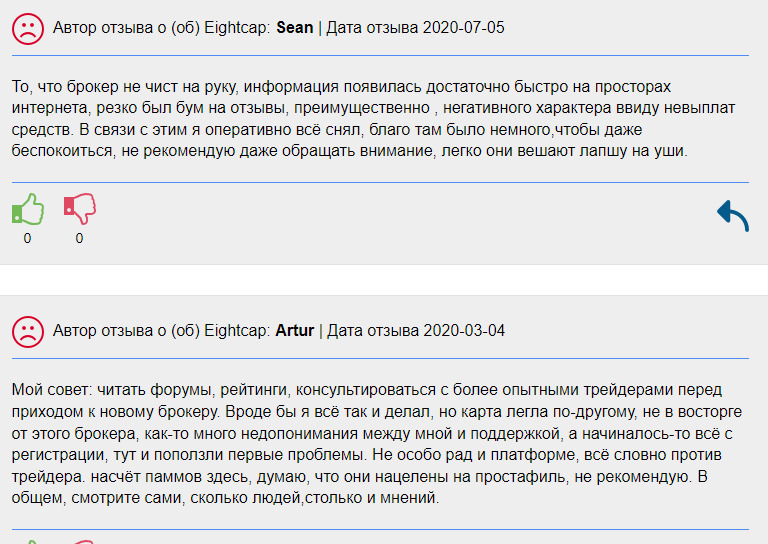 Отзывы трейдеров о Eightcap