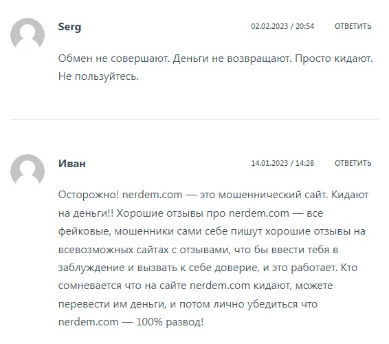 Отзывы о nerdem.com