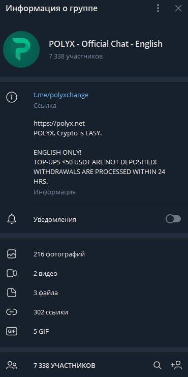 Информация о группе Polyx