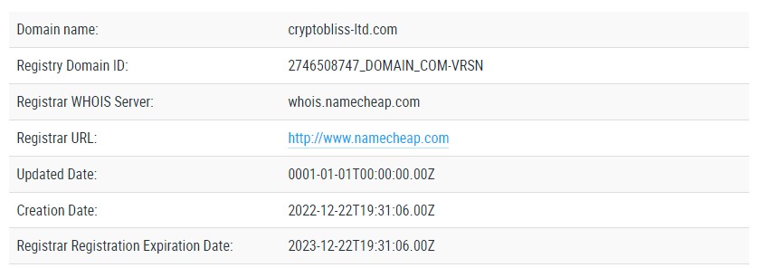 Проверка сайта cryptobliss-ltd.com
